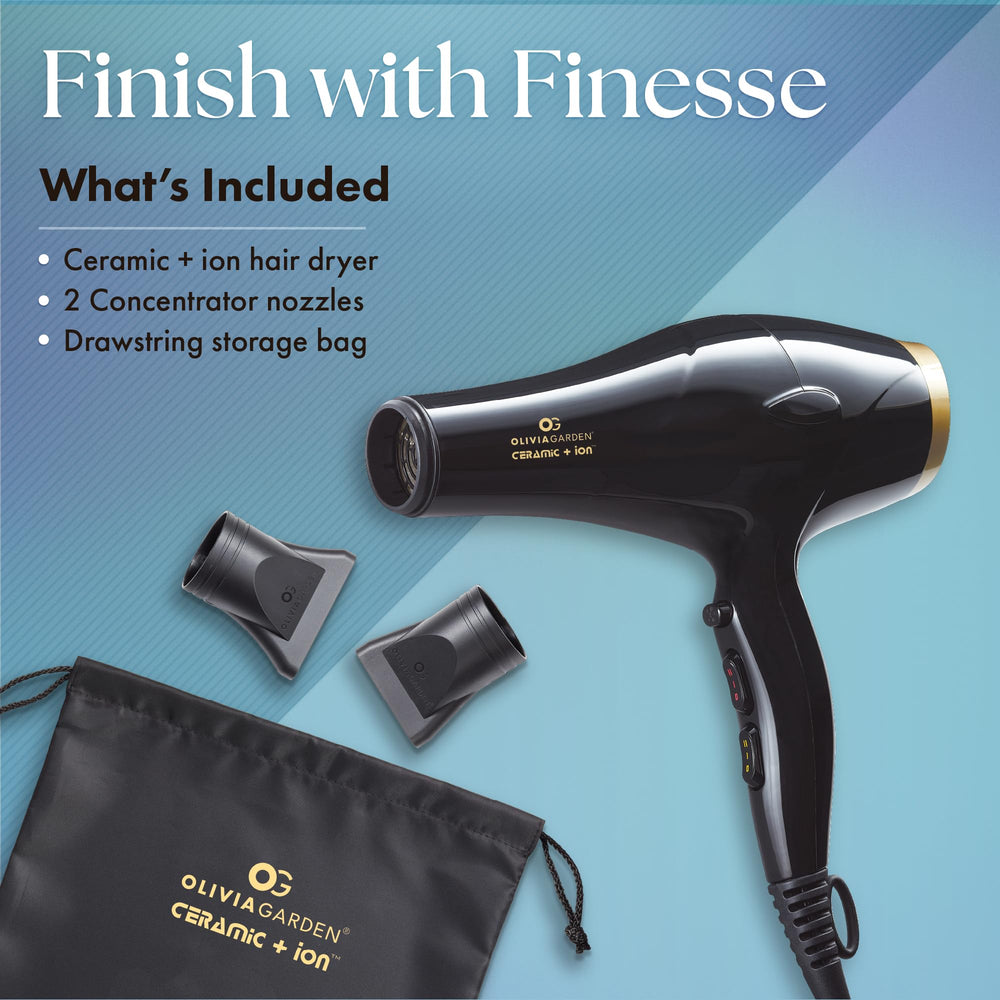 Olivia Garden 1875W 65mm nozzle focuses airflow for sleek looks
