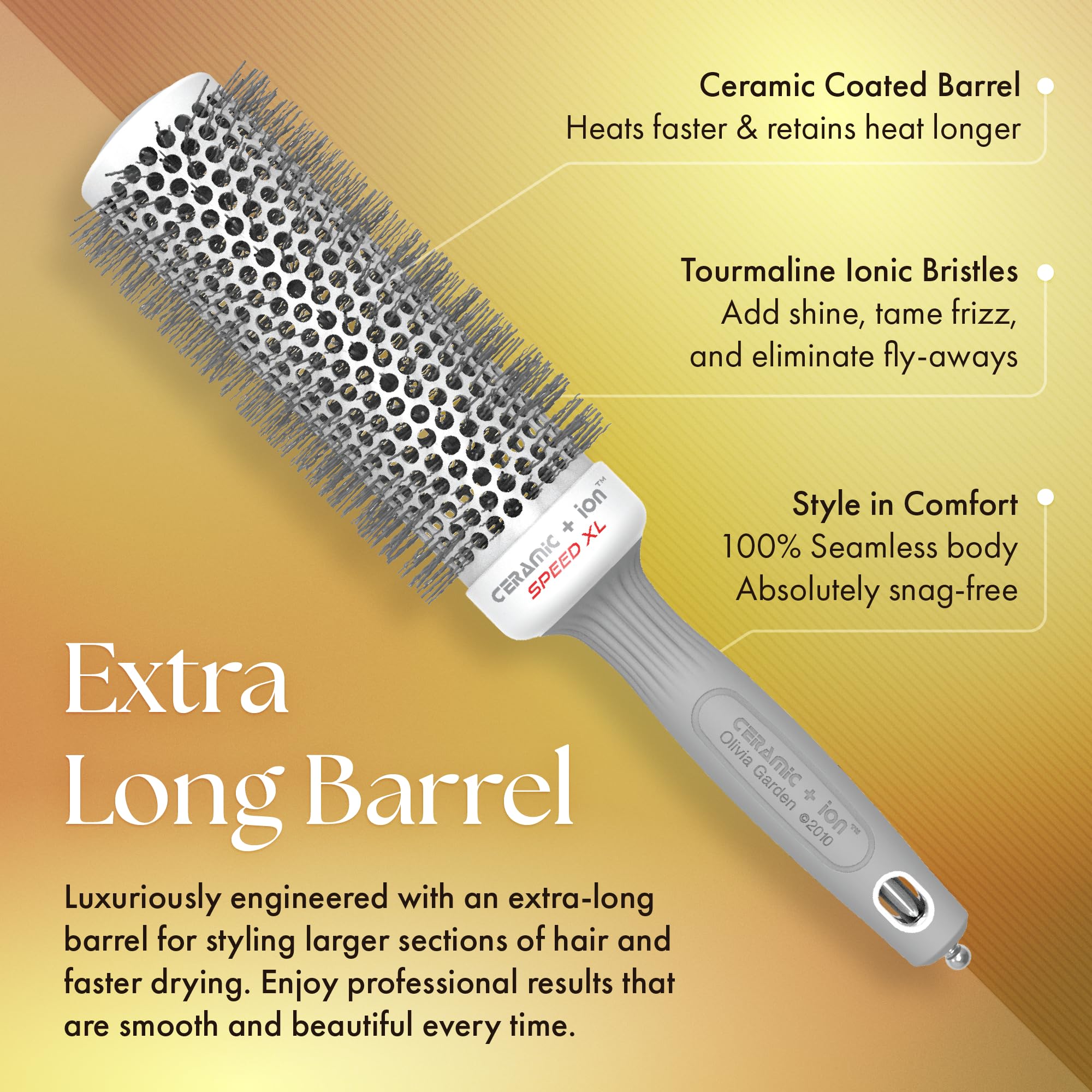 Olivia Garden Ceramic + Ion Speed XL 1 3/4-inch barrel close-up for voluminous shaping