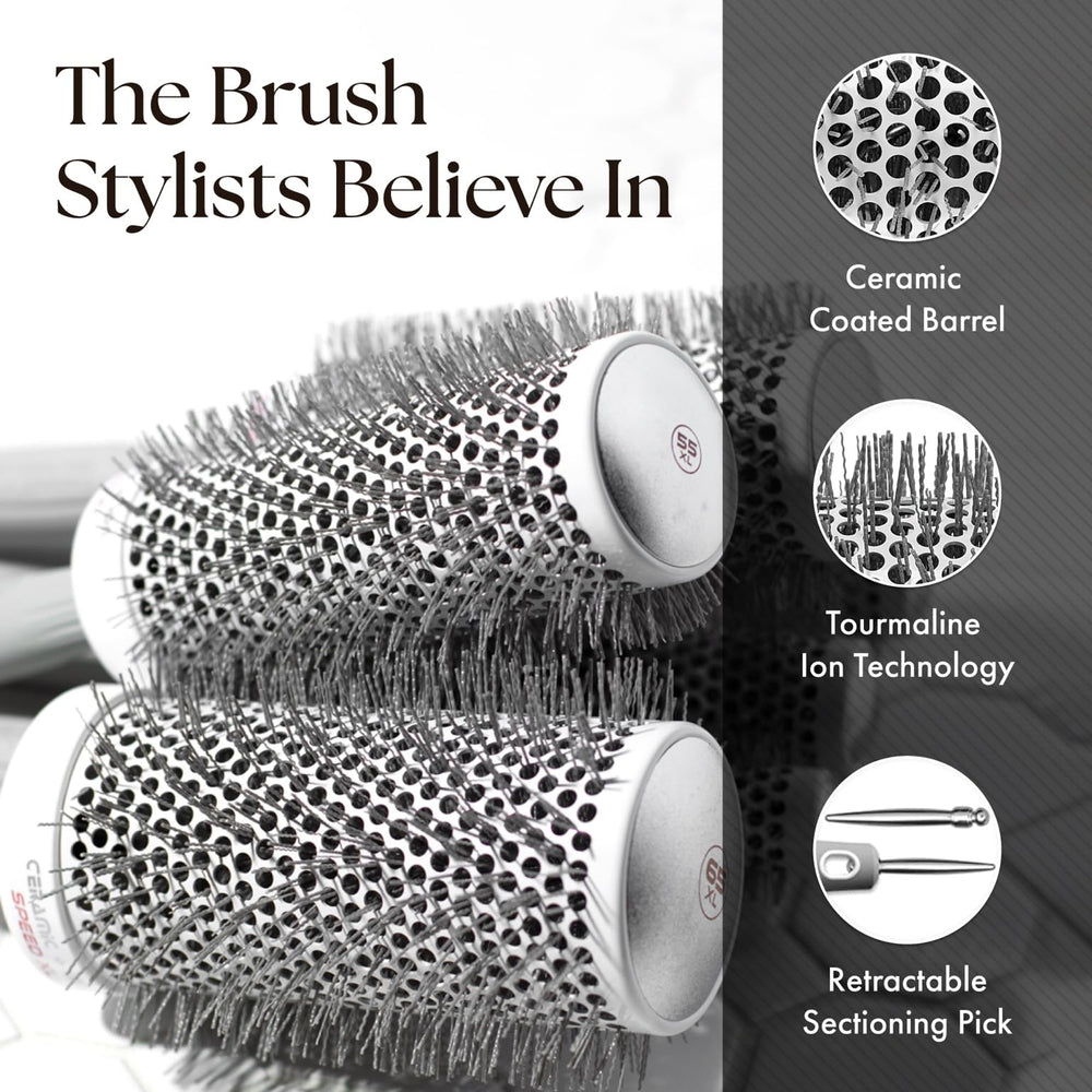 Olivia Garden Ceramic Ion Speed XL brush anti-static-bristles for frizz-control and shiny results.