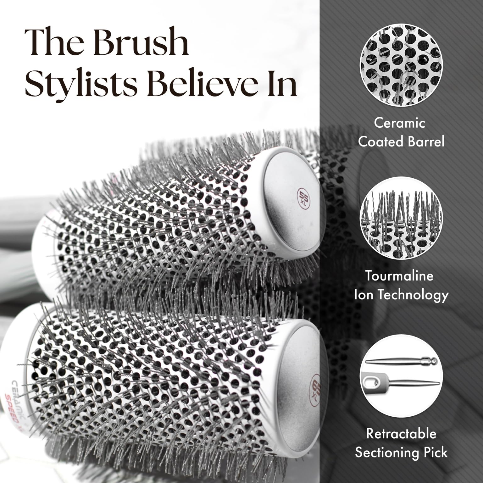 Olivia Garden Ceramic + Ion Speed XL in use for sleek, frizz-controlled blowout