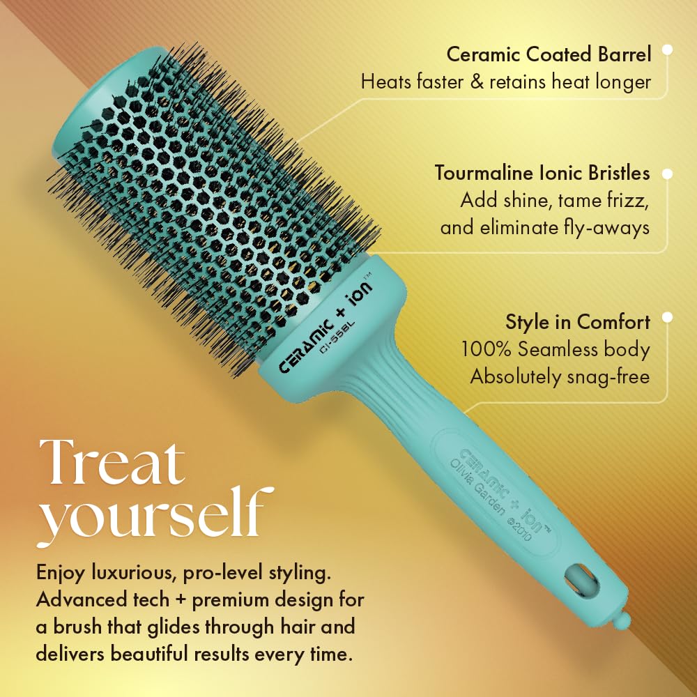Olivia Garden CI-55BL ergonomic grip for comfortable blowouts