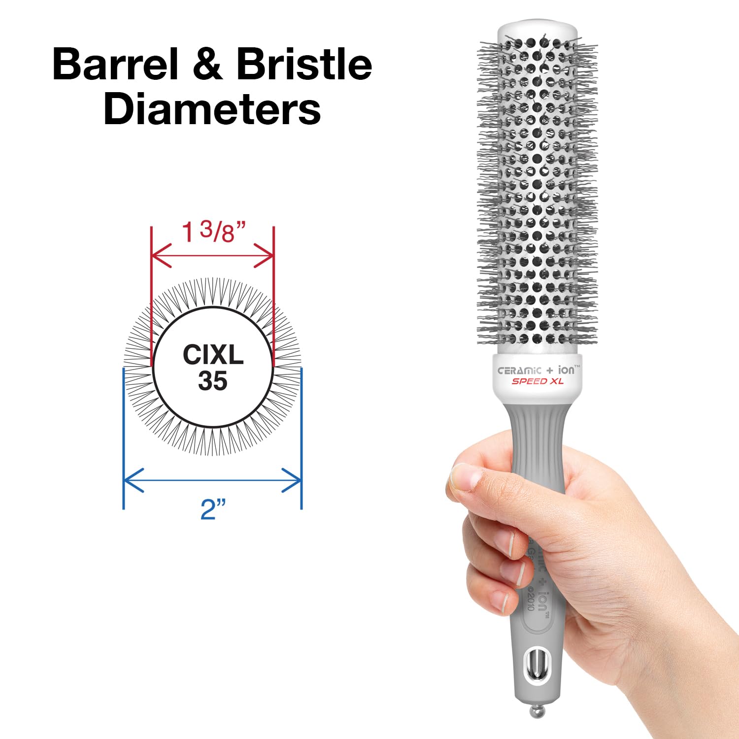 Olivia Garden extra-long round thermal brush for voluminous, long-lasting blowouts