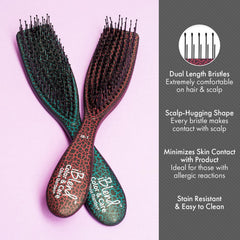 Olivia Garden iBlend IB-2 teal brush evenly distributes product and reduces waste.