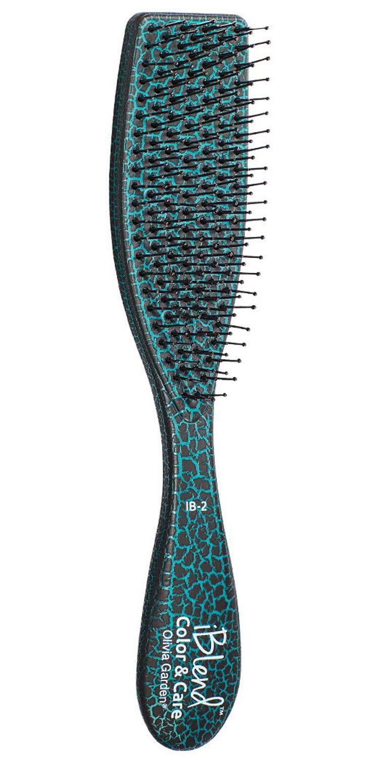Olivia Garden iBlend IB-2 teal brush full-saturation for even color application.