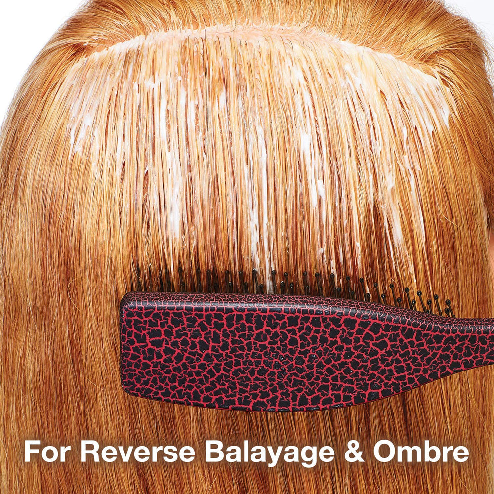 Olivia Garden iBlend IB-2 teal brush speeds up application versus hands or a comb.