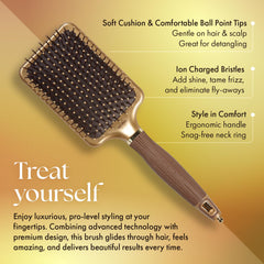 Olivia Garden NanoThermic NT-PDL paddle brush highlighting the paddle design for easy brushing