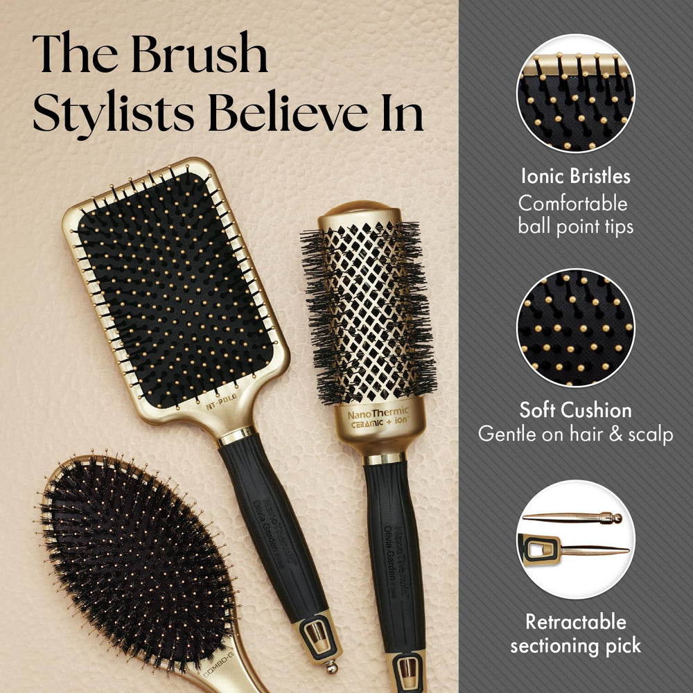 Olivia Garden NanoThermic brush has extralarge vents for improved airflow