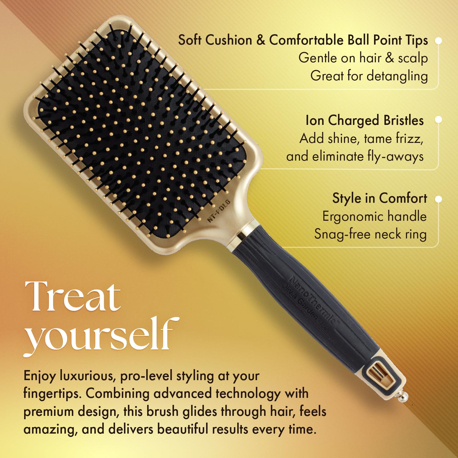 Olivia Garden NanoThermic brush includes a retractable pick for quick sectioning
