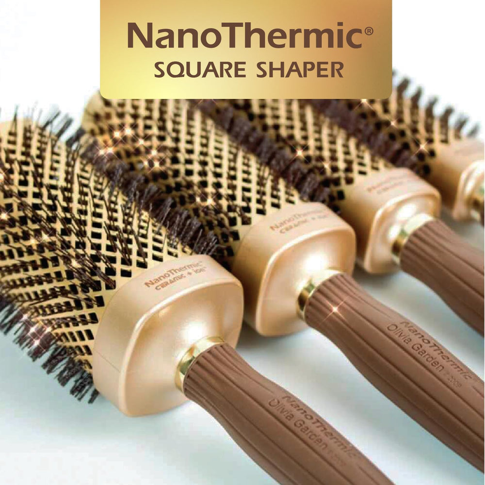Olivia Garden NT-S40 tourmaline ionic bristles deliver gentle, anti-static styling.