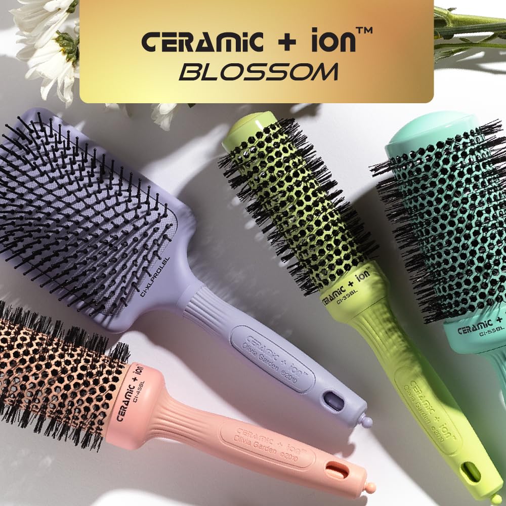 Olivia Garden professional-grade pink hairbrush offers salon-quality finish not electrical