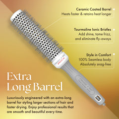 Olivia Garden soft-tip bristles gently smooth hair while boosting shine