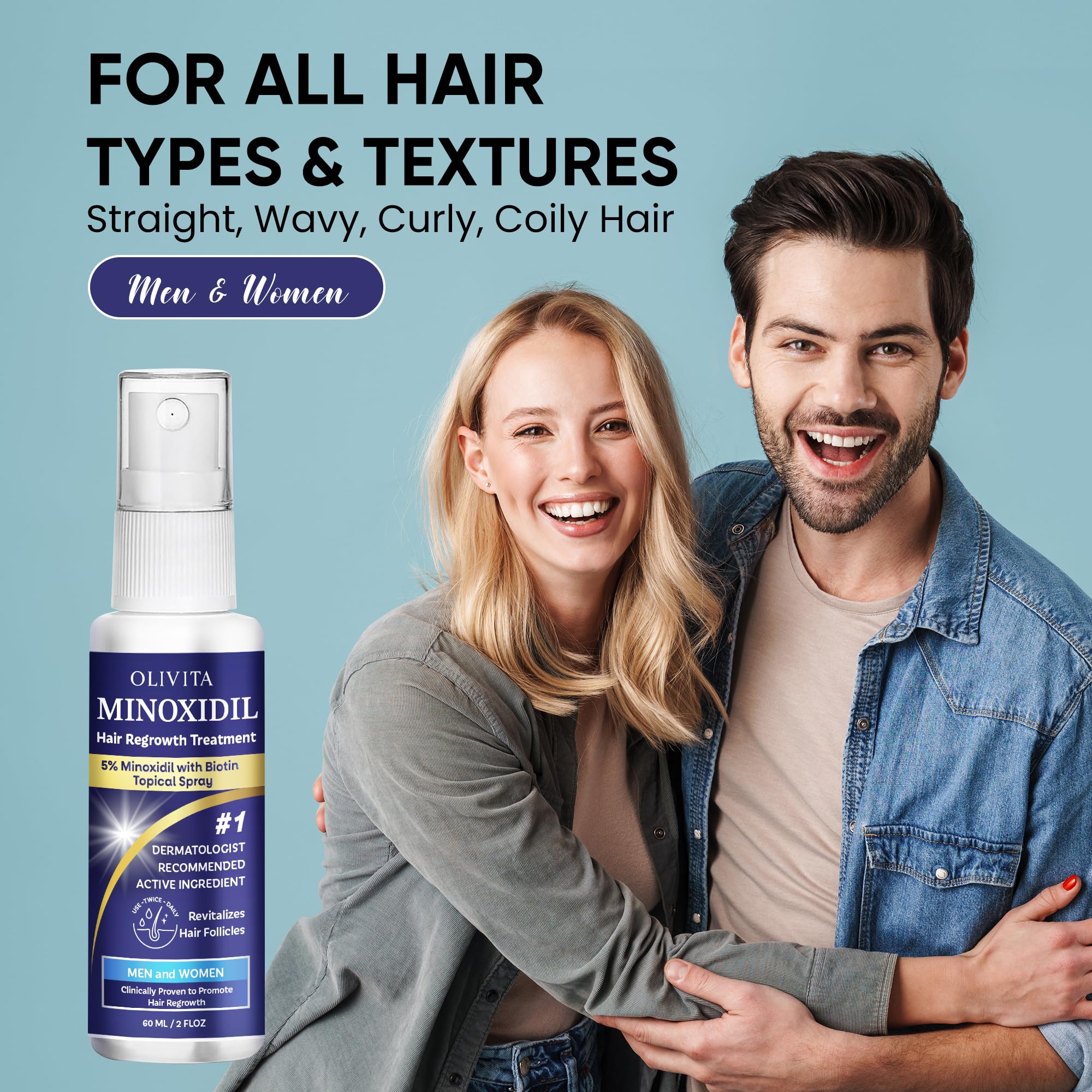 OLIVITA Minoxidil application spray demo on scalp