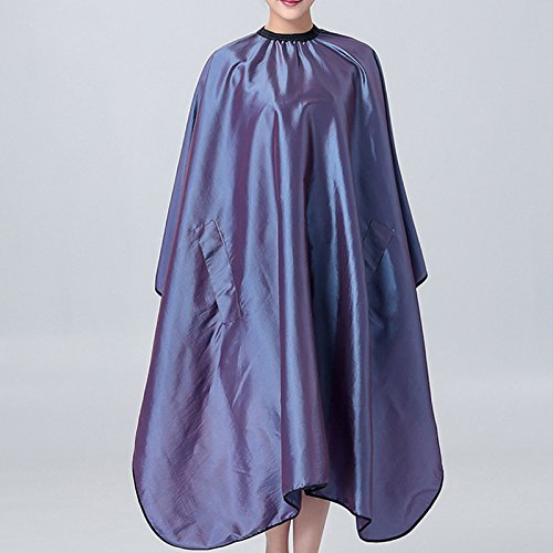 OLizee haircut cape purple back view protecting clothes from liquids