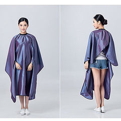 OLizee haircut cape purple side view showing adjustable neck