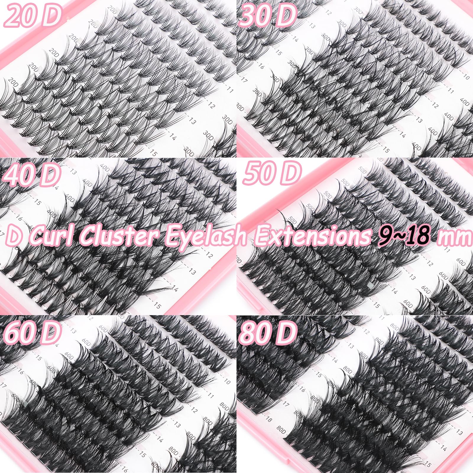OLLAVO cluster lashes 9-16mm range shown for natural daily wear.