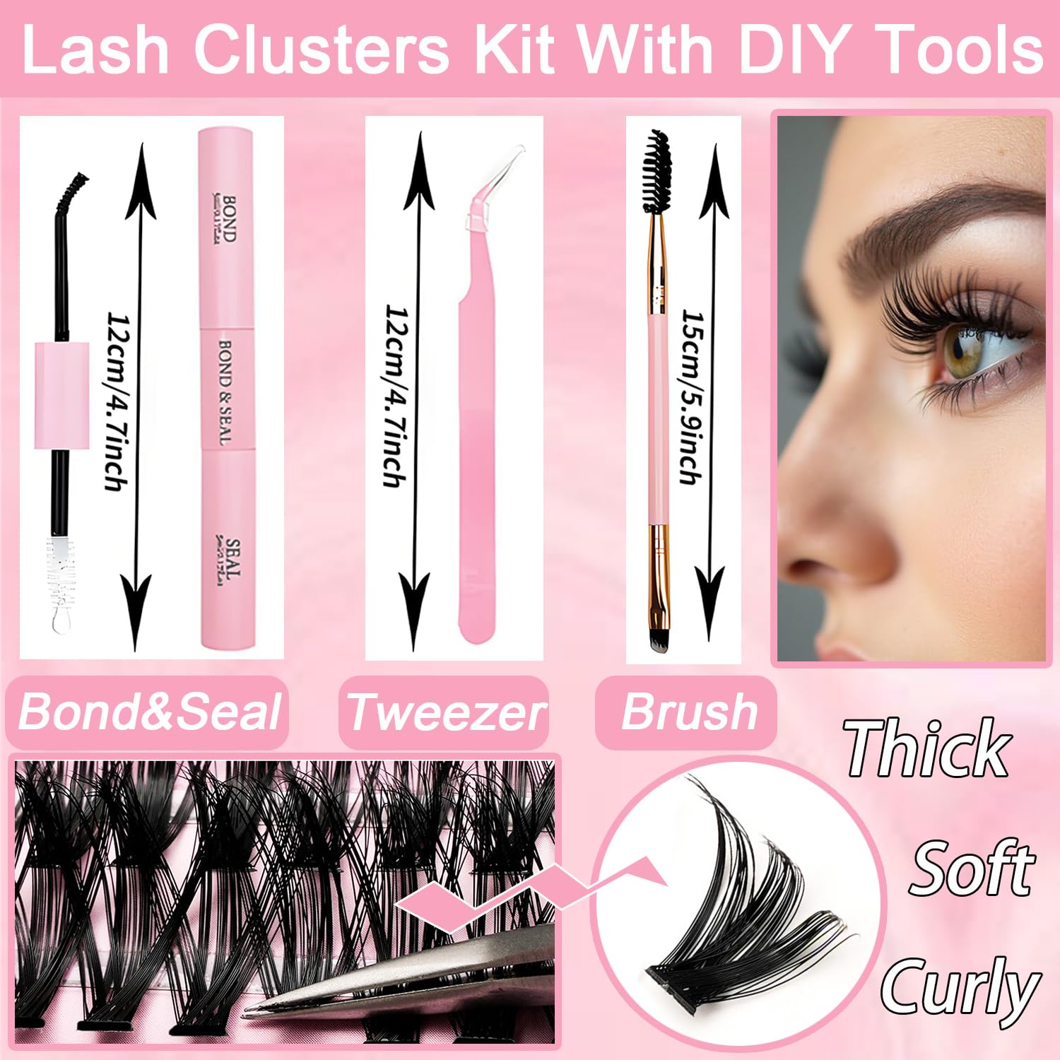 OLLAVO lash clusters 30D-60D close-up shows soft lightweight fibers