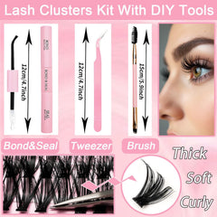 OLLAVO lash clusters 30D-60D close-up shows soft lightweight fibers