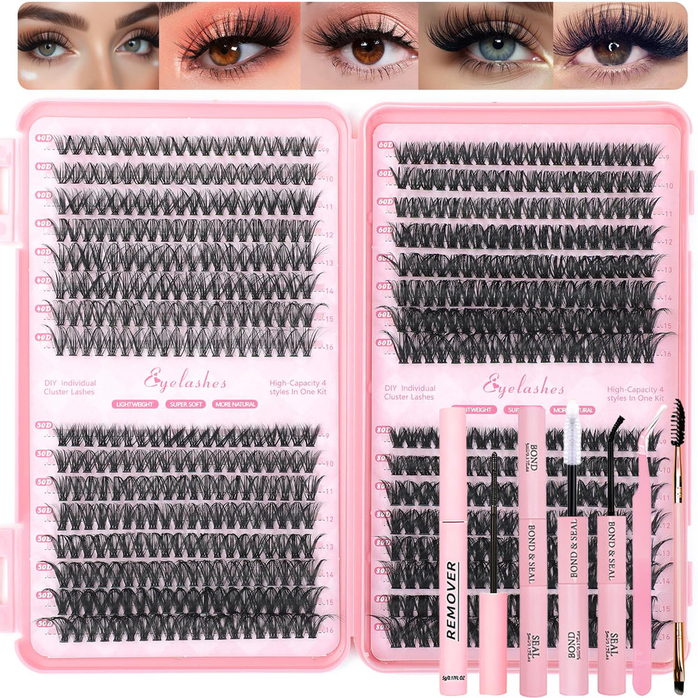 OLLAVO Lash Clusters Kit 640pcs contents for versatile DIY lash styles and cost-saving convenience.