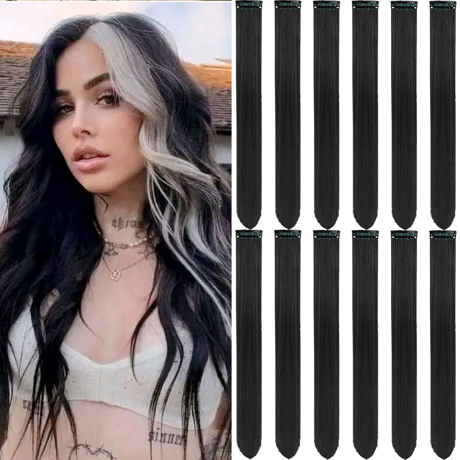 Olldag clip-in hair extensions bundle for instant volume and length.