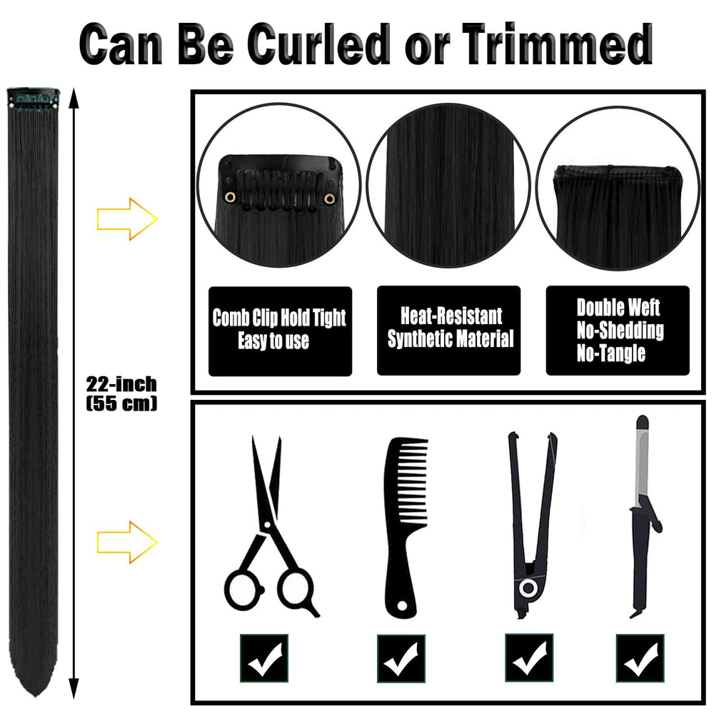 Olldag 22-inch long straight extensions offer dramatic length and style.