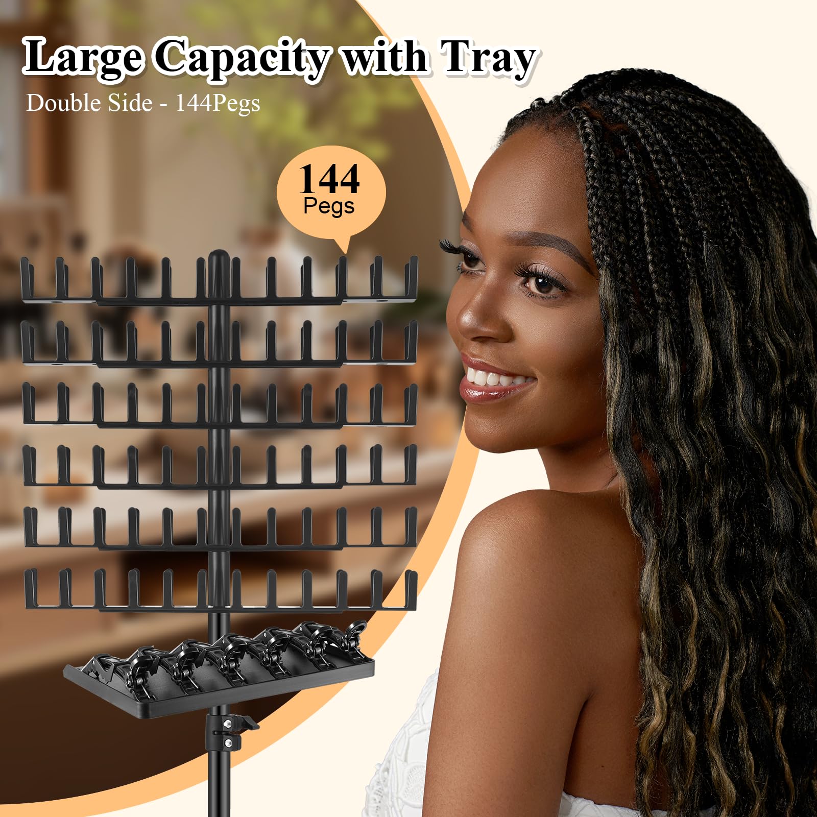 OLMRJKD braiding rack height adjustable enables comfortable standing or seated braiding sessions.