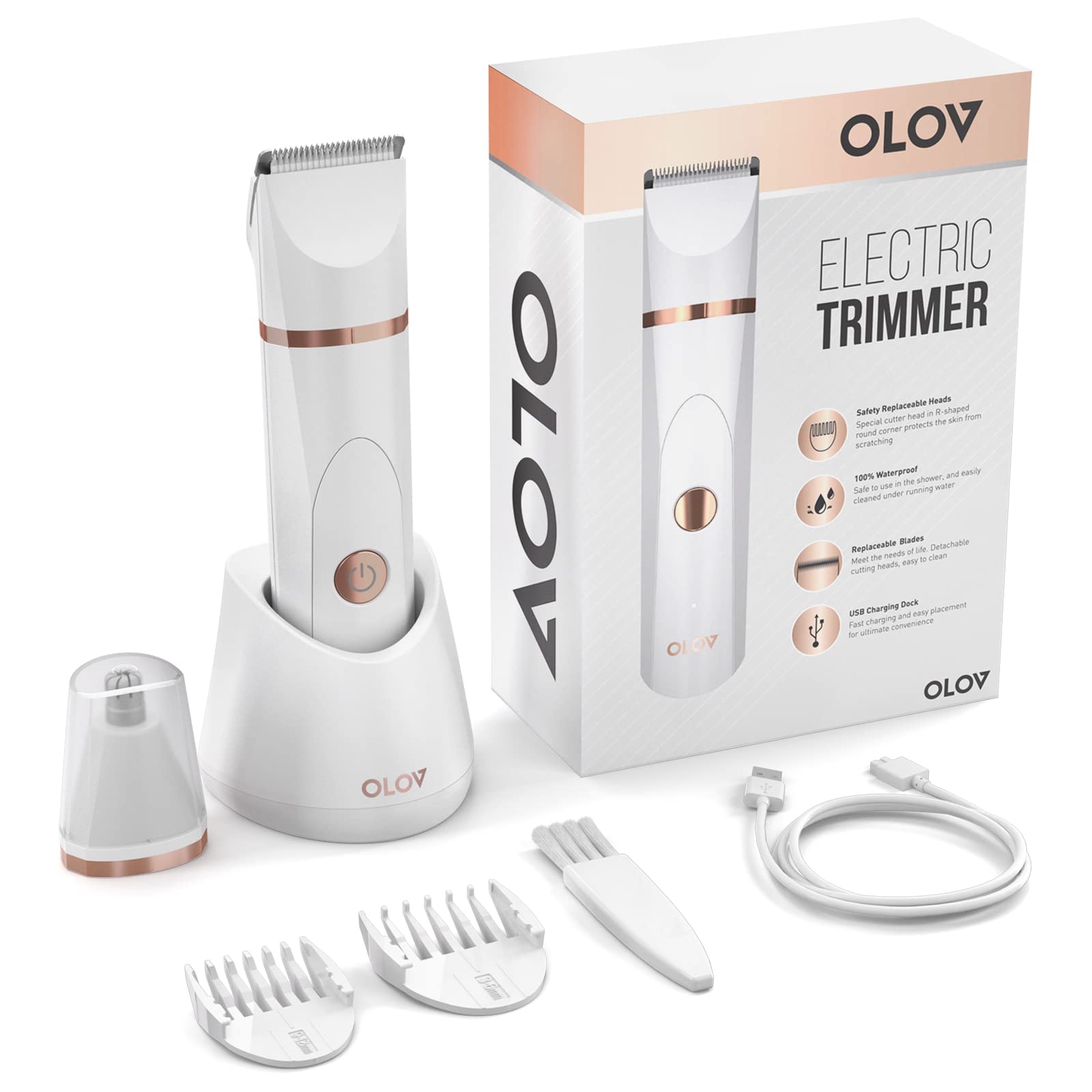 olov groin trimmer men close-up showing safe tug-free trimming.