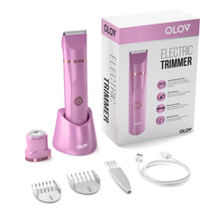 OLOV Groin Trimmer close-up highlighting ceramic blades for gentle trimming