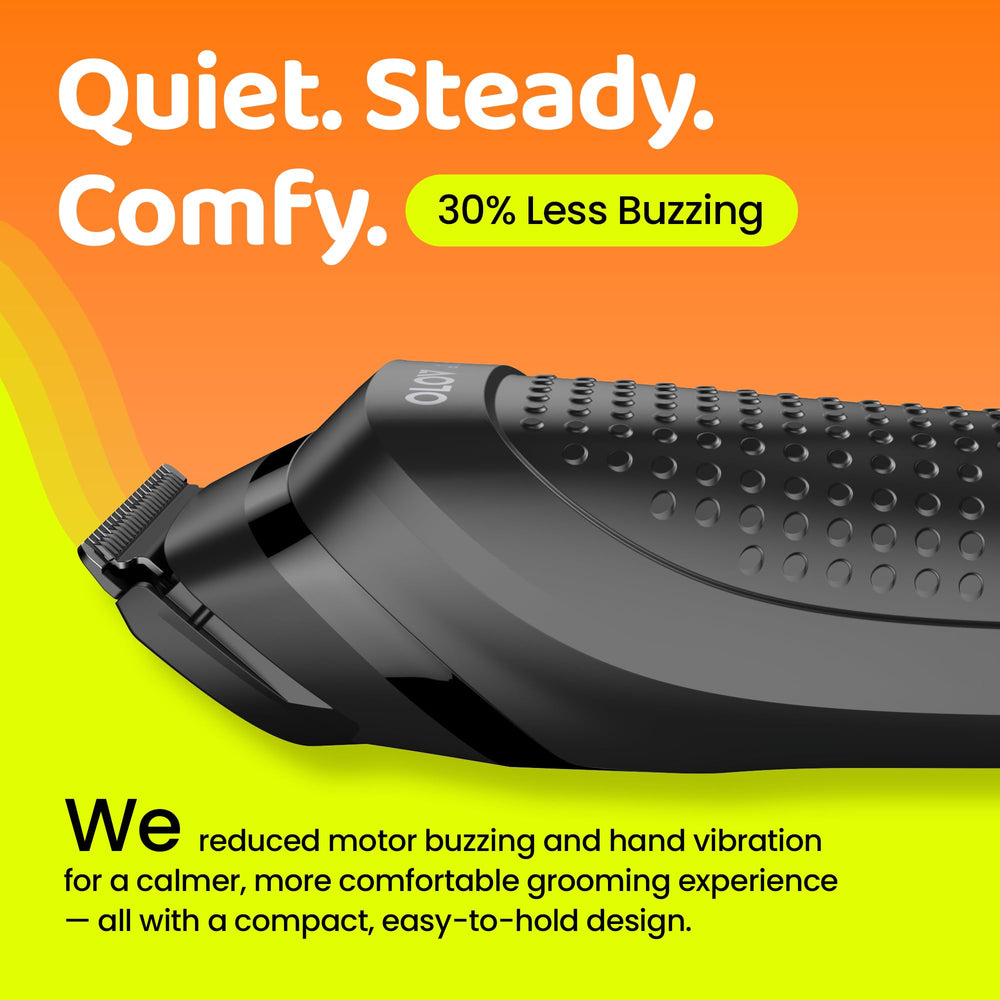 OLOV LITE nose-ear trimmer attachment allows precise detail grooming.
