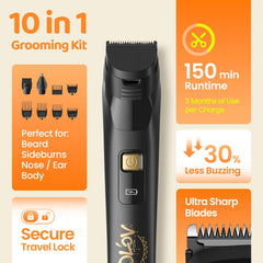 OLOV LITE trimmer in use for clean beard shaping and moustache detail.