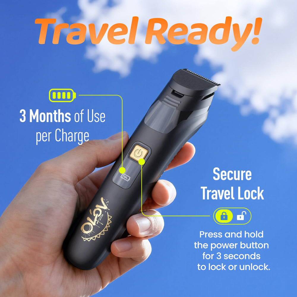 OLOV LITE USB-C charging for quick power boosts during grooming.