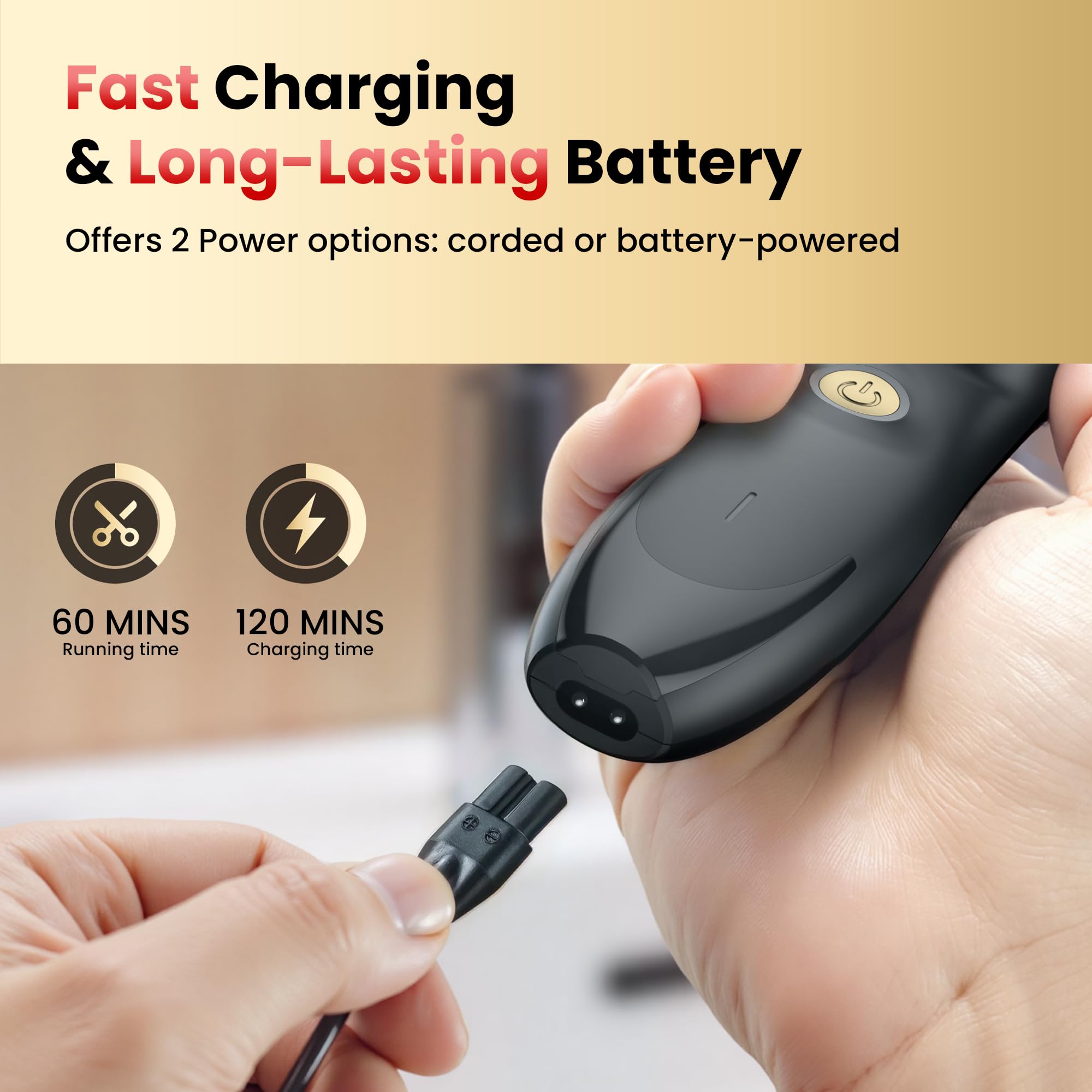 OLOV PROFESSIONAL rechargeable battery offers up to 60 minutes of cordless runtime.