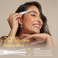 OLOV slim battery-operated trimmer in hand for quick on-the-go touch-ups