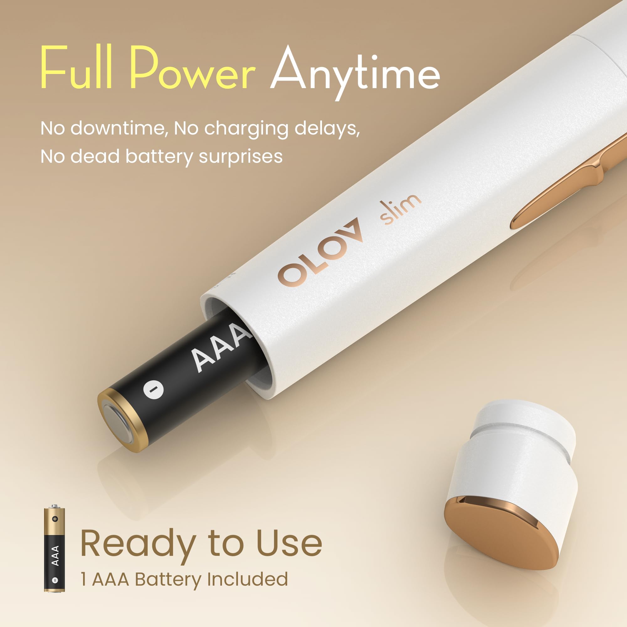 OLOV slim easy-clean removable head rinsed under running water