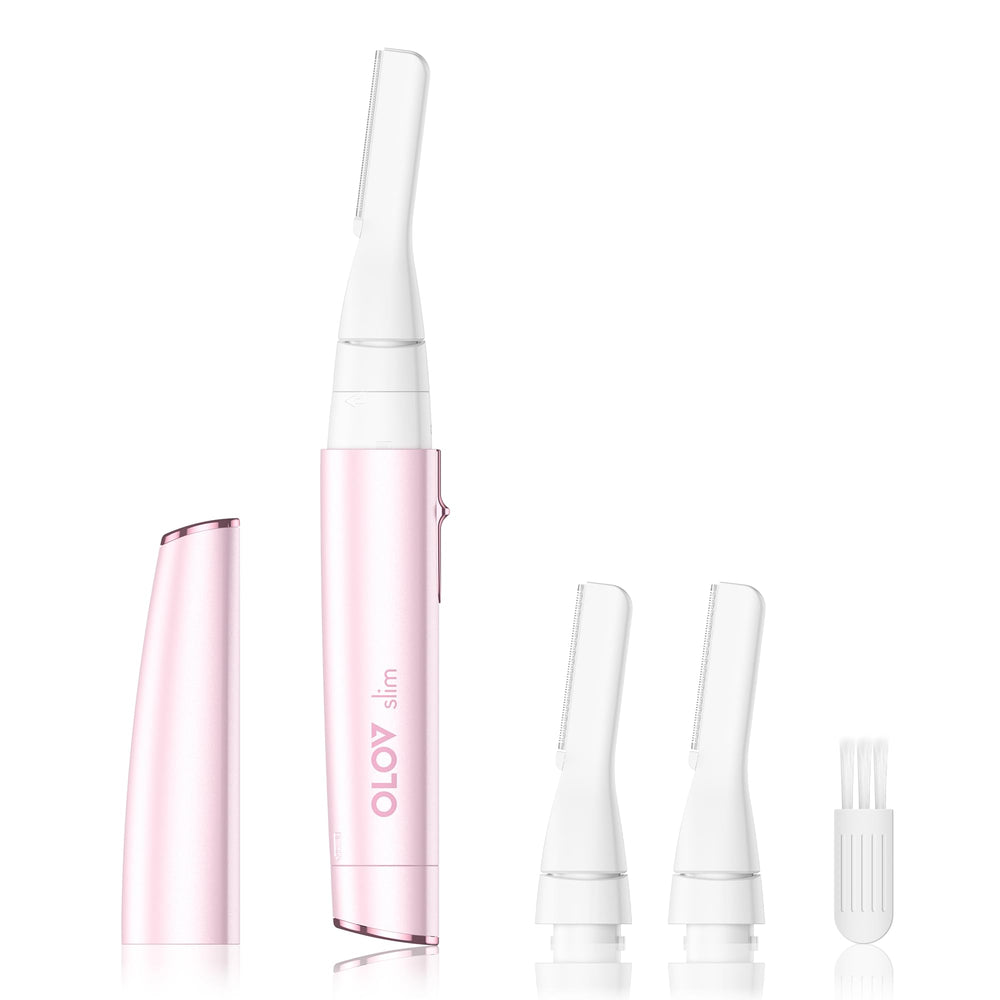 OLOV Slim Facial Hair Removal close-up showing ultra-thin blades for irritation-free use.