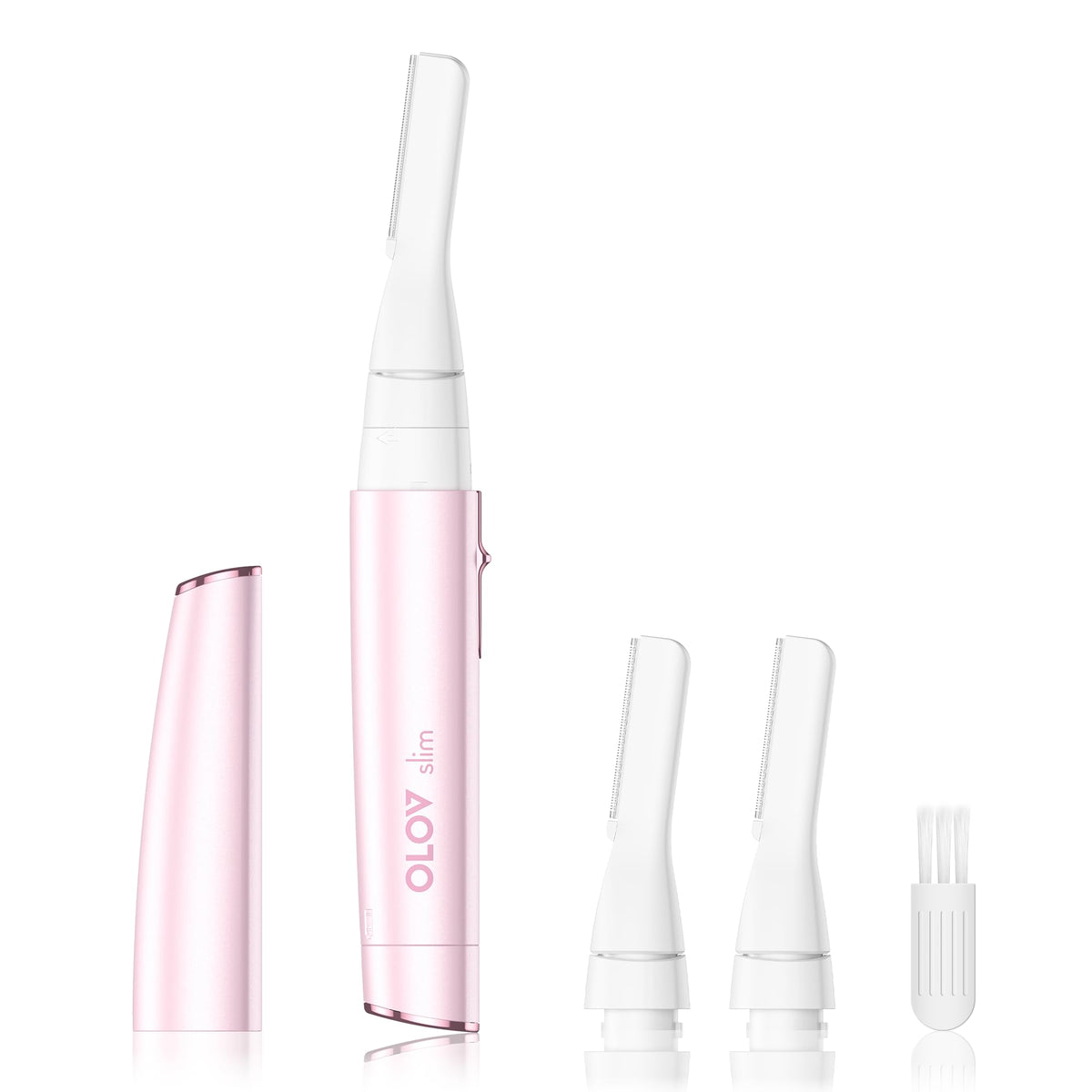 OLOV Slim Facial Hair Removal close-up showing ultra-thin blades for irritation-free use.