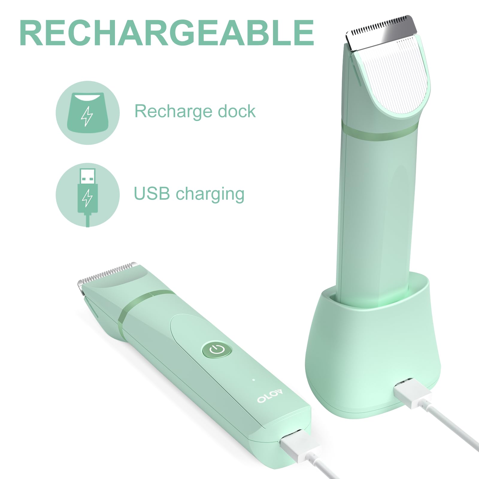OLOV USB recharge dock for convenient cordless charging