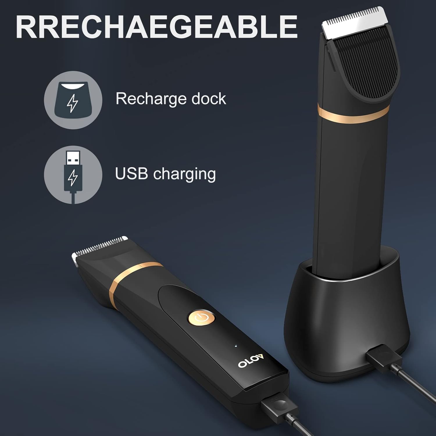 OLOV trimmer supports wet/dry use for flexible grooming.