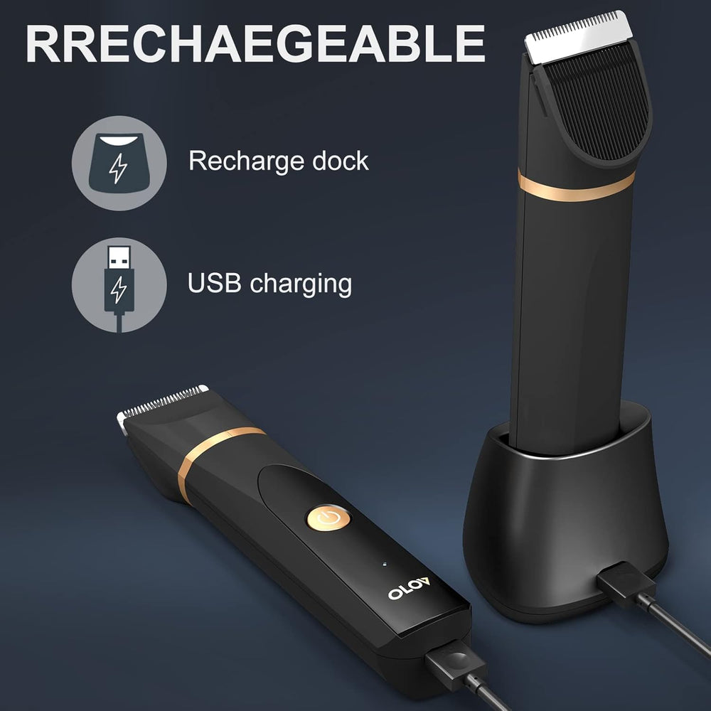 OLOV trimmer supports wet/dry use for flexible grooming.