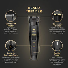 OLOV X cordless waterproof beard trimmer ready for wet or dry grooming.