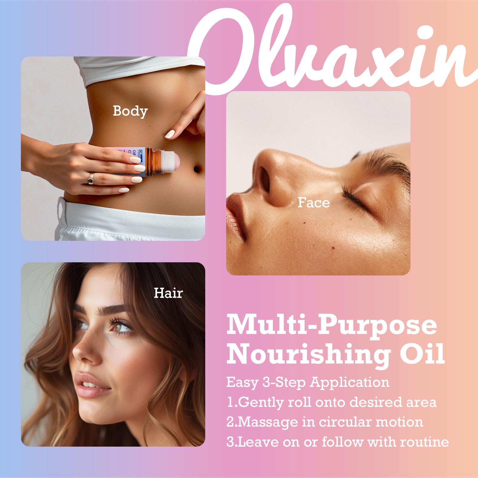Olvaxin moisturizing oil supports daily conditioning of skin and hair.