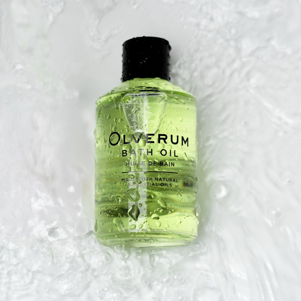 OLVERUM bottle with labels highlighting vegan and cruelty-free formula.