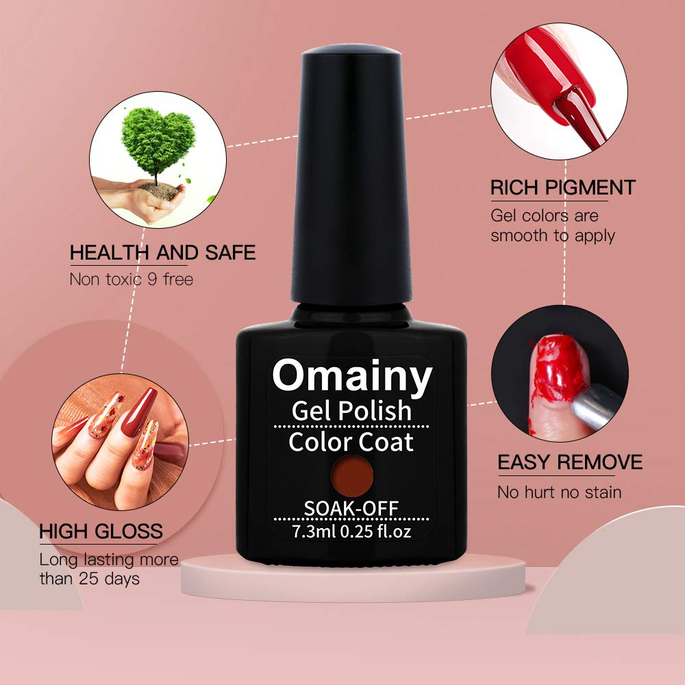 Omainy temperature-change gel nail polish swatches on natural nails for dynamic results.