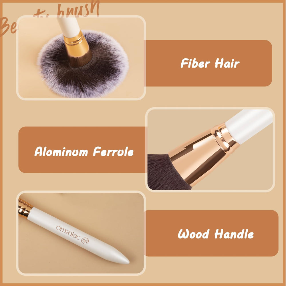 OMANIAC Makeup Brush Set travel case with two cups keeps brushes organized on the go.