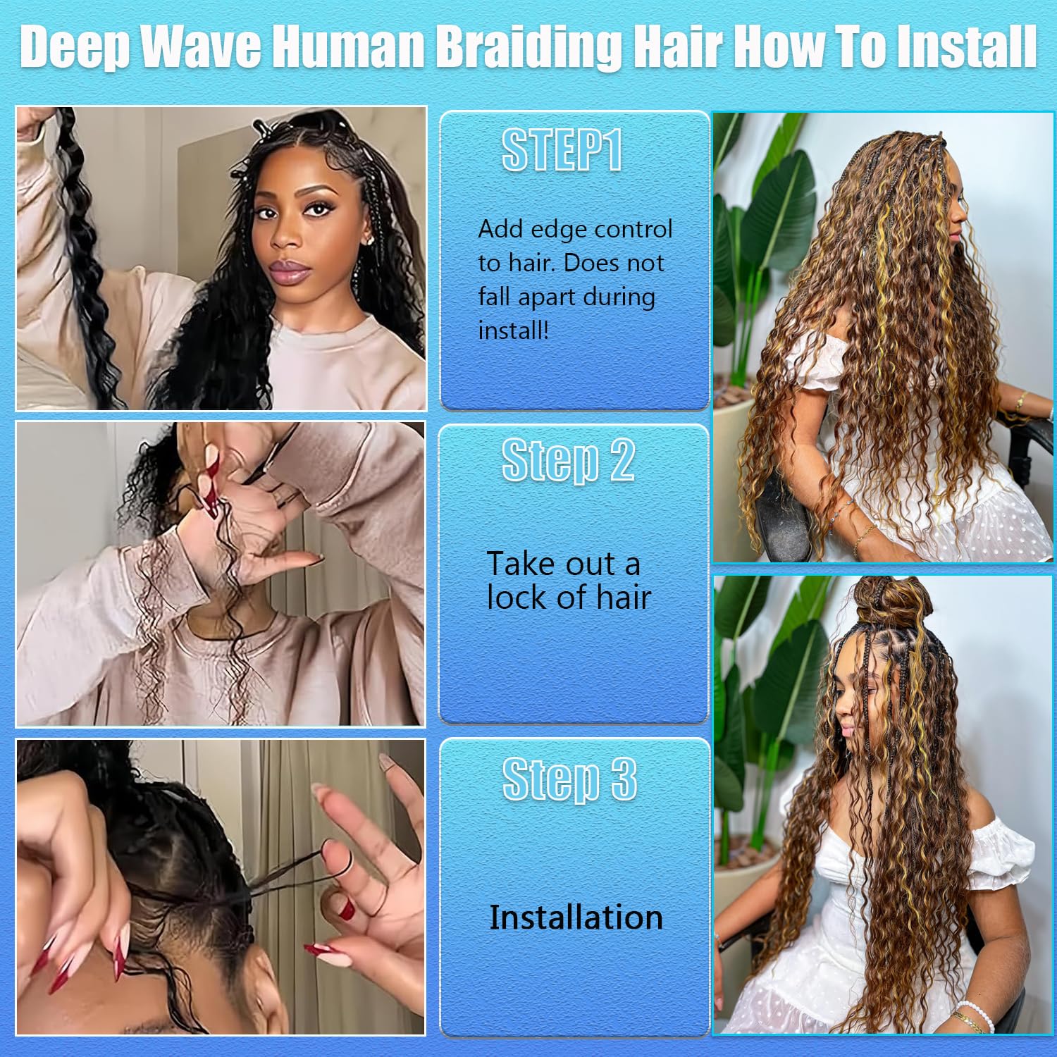 Ombrmal DIY boho braids styling ideas for festivals and casual days.