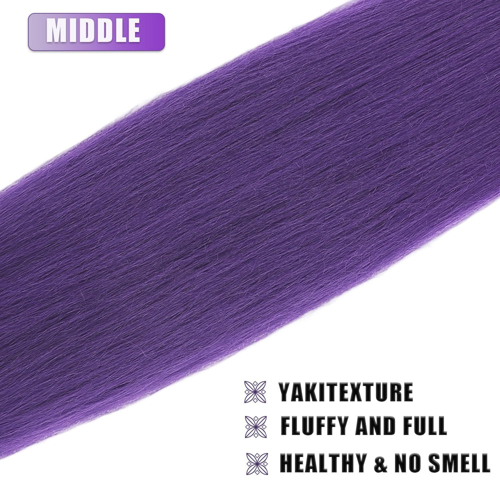 Ombrmal lightweight purple braiding hair easy to separate and install.