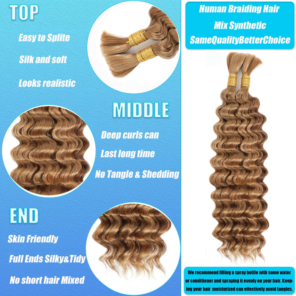 Ombrmal mixed-fiber hair shows soft, smooth touch and tangle-free feel.