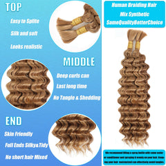 Ombrmal mixed-fiber hair shows soft, smooth touch and tangle-free feel.