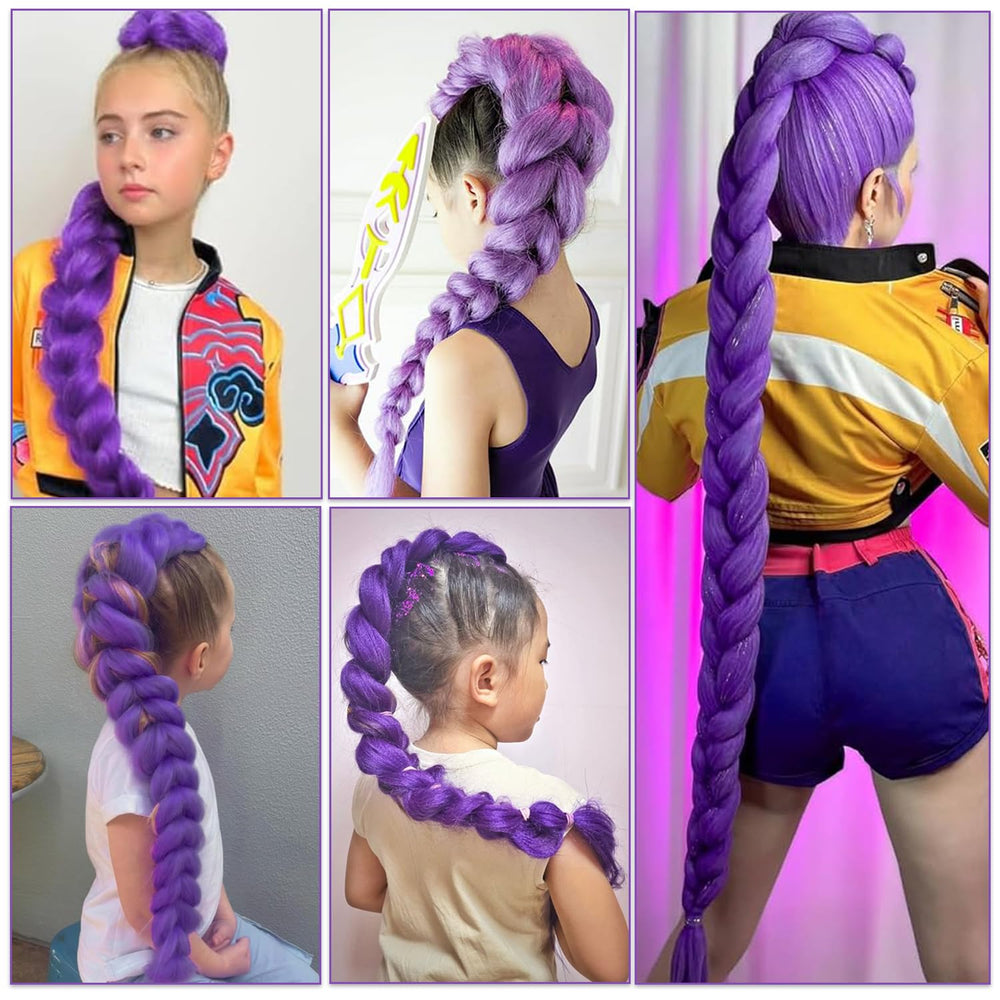 Ombrmal purple extensions with no tangling or shedding for low-maintenance wear.