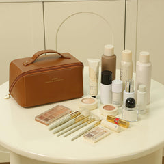 Omeily PU material bag shows water-resistant protection during travel.