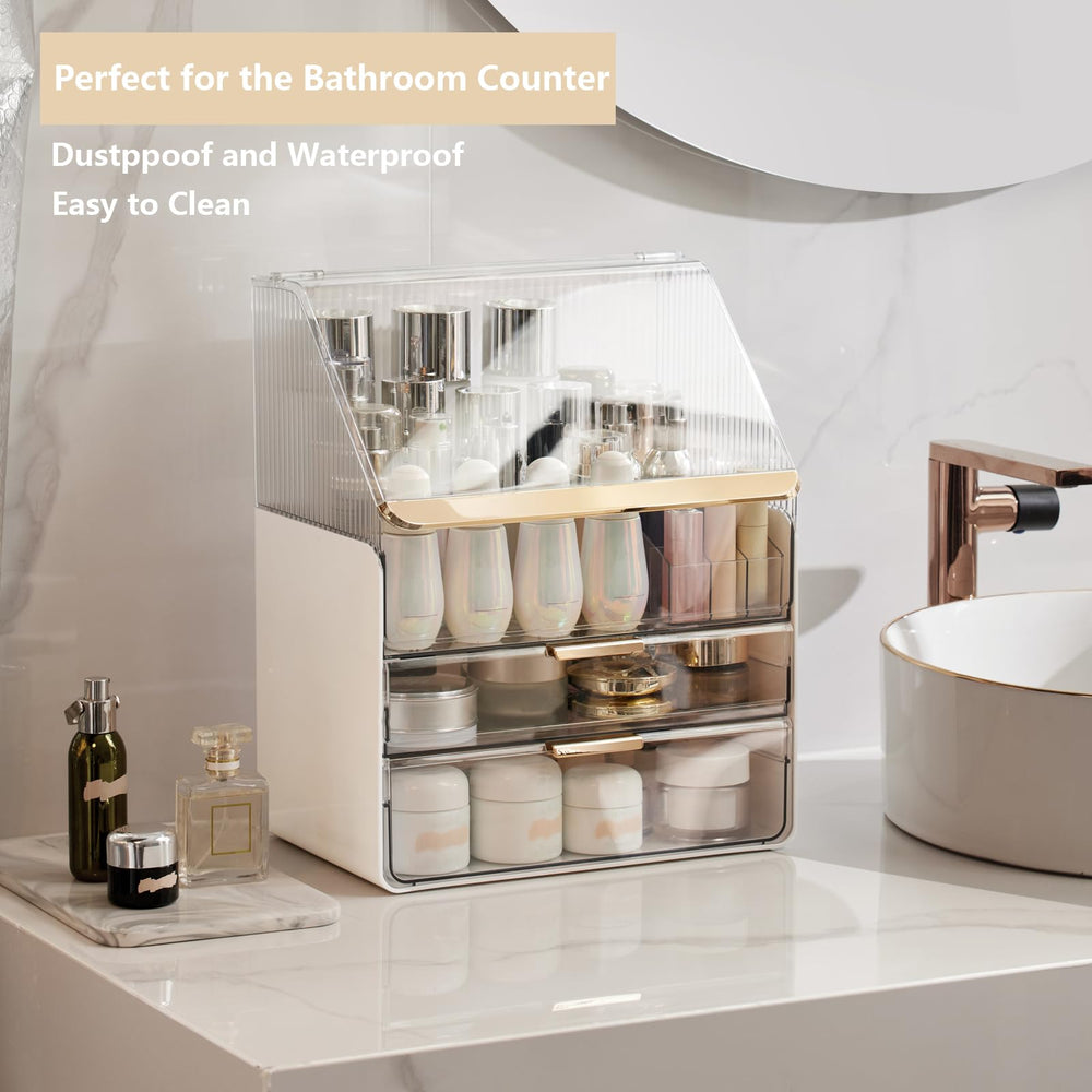 Omeily clear acrylic cover highlights products while protecting from dust